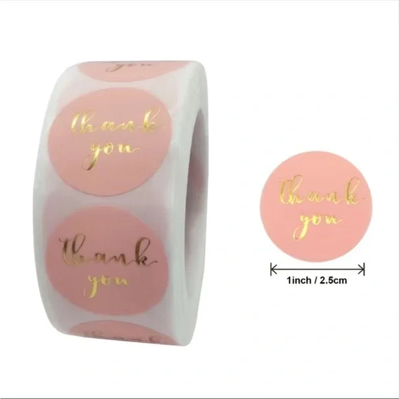 500 Thank You Stickers 1” For Business - Picture 1 of 1